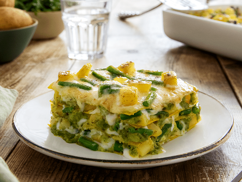 Lasagne mit Pesto Genovese, grünen Bohnen und Kartoffeln | Barilla