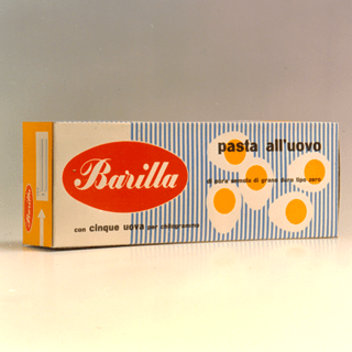 history - old barilla product box