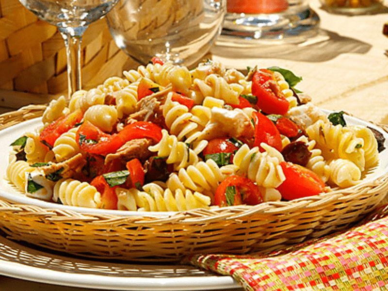 Barilla® Rotini Salad with Olives and Mozzarella Cheese