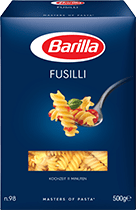 Klassische Sorten Fusilli Karte Barilla