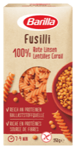 Hülsenfrüchte Fusilli aus roten Linsen Verpackung Barilla