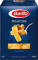 Klassische Sorten Rigatoni Verpackung Barilla