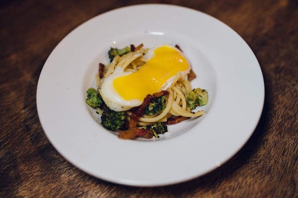 Bucatini Recipe with Sous Vide Egg and Crispy Guanciale