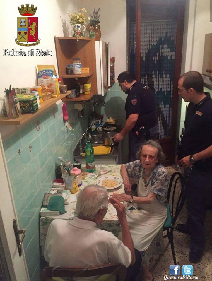 Italian Police Officers Cook Pasta for Elderly Couple