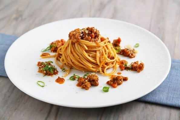 Korean-style Barilla ProteinPLUS Pasta Spaghetti Bolognese Recipe