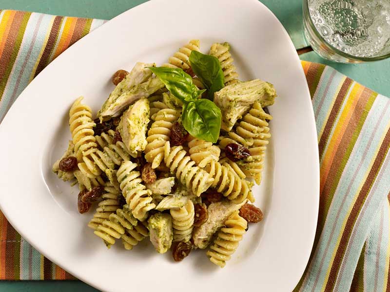 Nutty Rotini with Chicken and Raisins