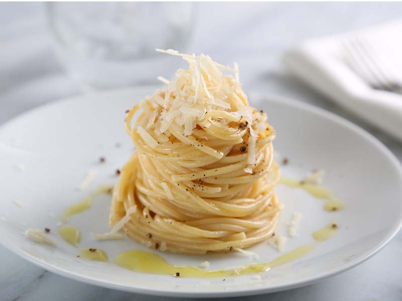 Thick Spaghetti, Parmigiano Cheese and Olive Oil Recipe