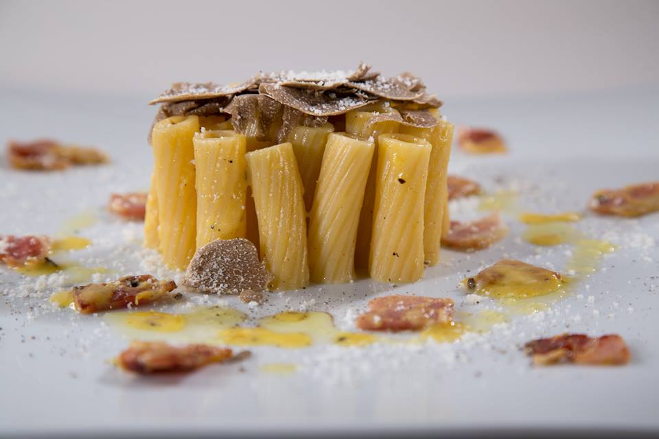 Rigatoni Pasta Recipe with Pancetta and Summer Truffles
