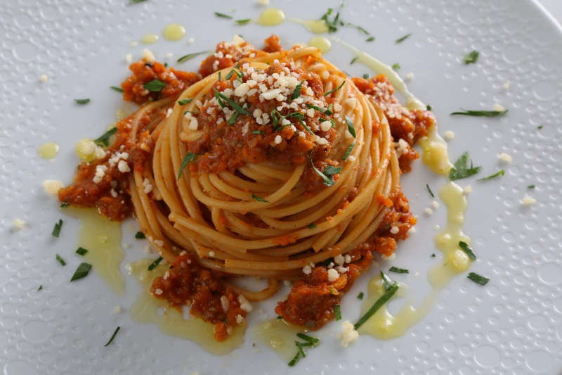 Spaghetti with Vegetarian Bolognese Pasta Sauce