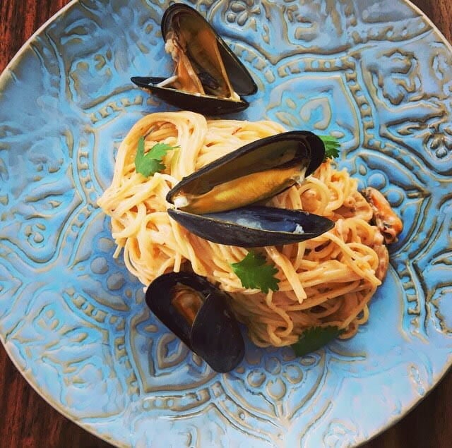 Angel Hair with Mussels in Chipotle Sauce recipe