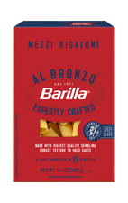 Barilla Al Bronzo Mezzi Rigatoni Pasta Packaging