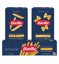Barilla Penne, Farfalle, and Fettucine Pasta 