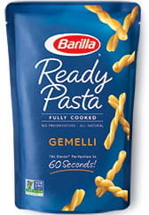 ready pasta Gemelli package new label removed