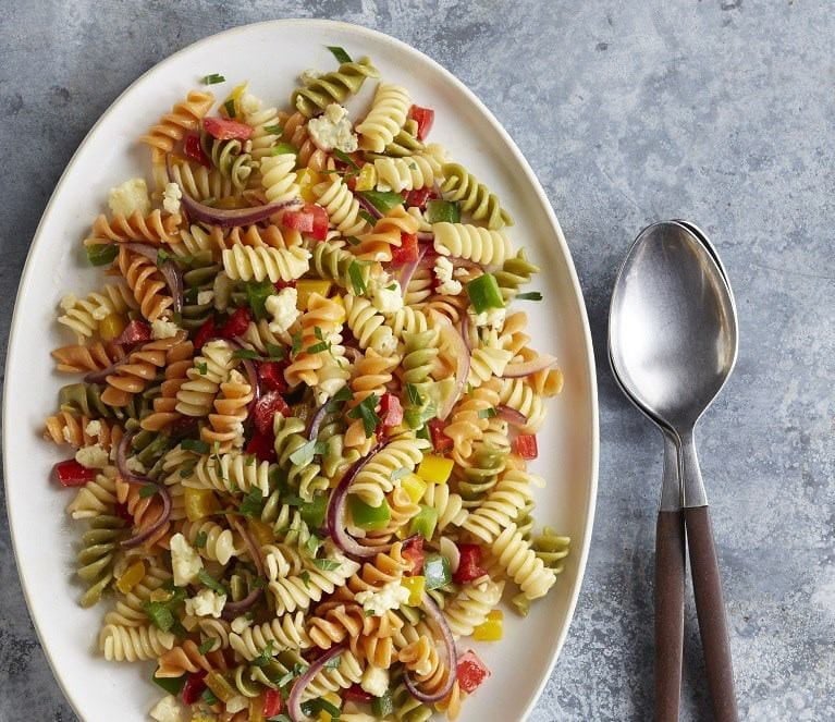 Barilla Tri-Color Rotini with Bell Peppers and Gorgonzola Cheese Recipe
