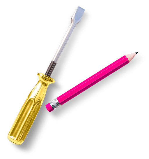 screwdriver and pencil