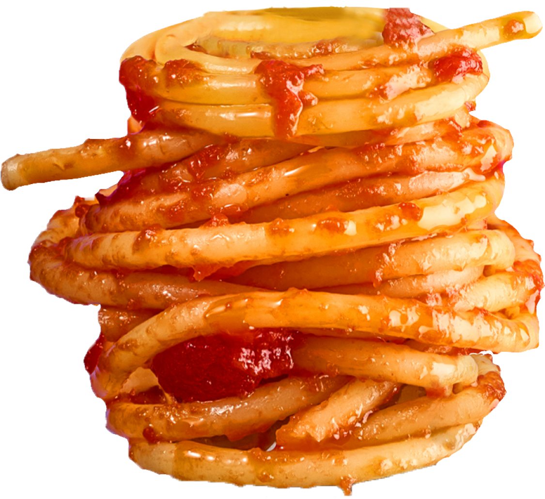 Pasta on fork
