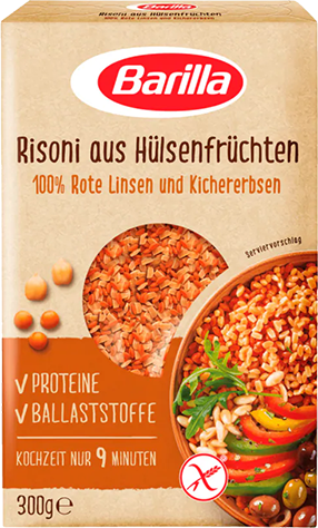 Risoni aus roten Linsen und Kichererbsen