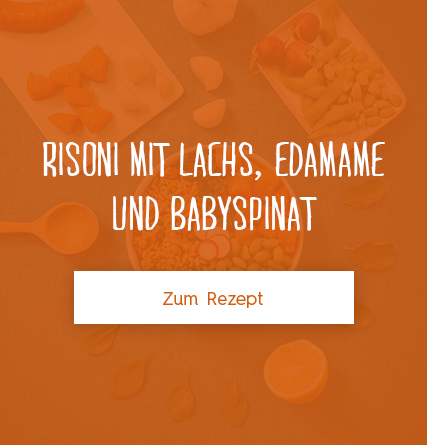 Risoni mit Lachs, Edamame und Blattspinat 