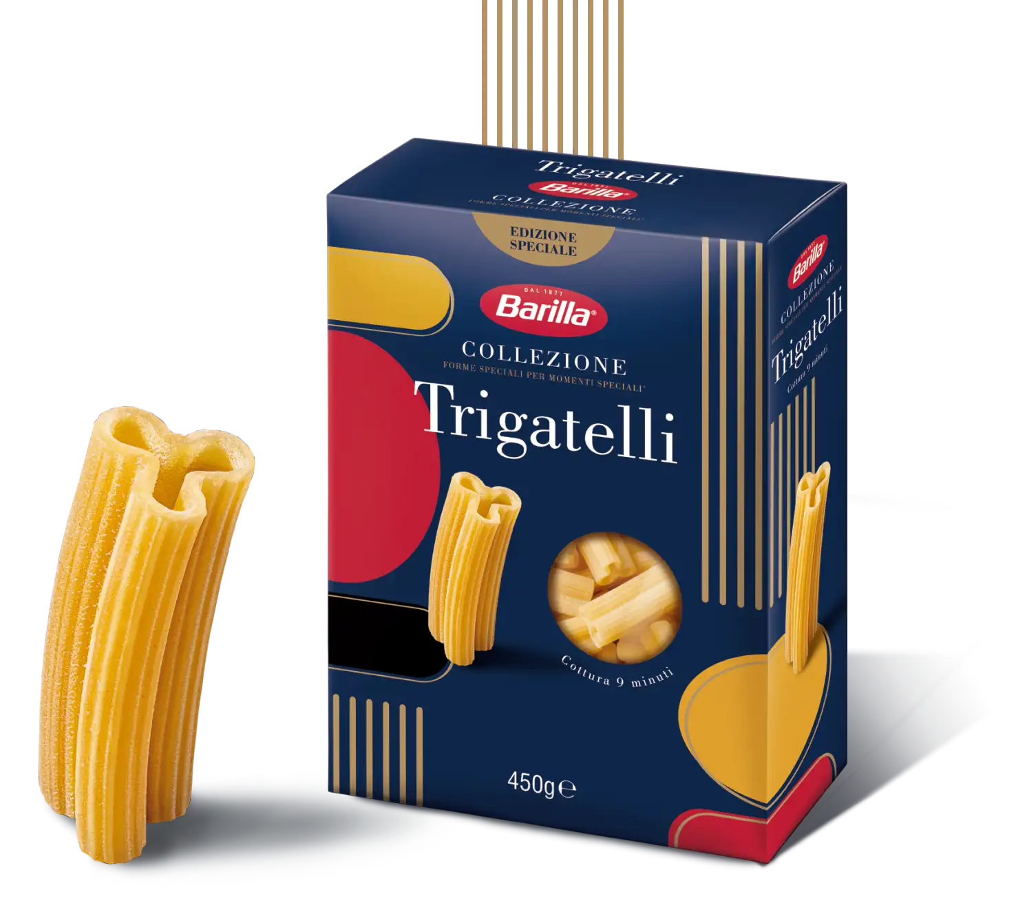 New Trigatelli box and twirly pasta shape