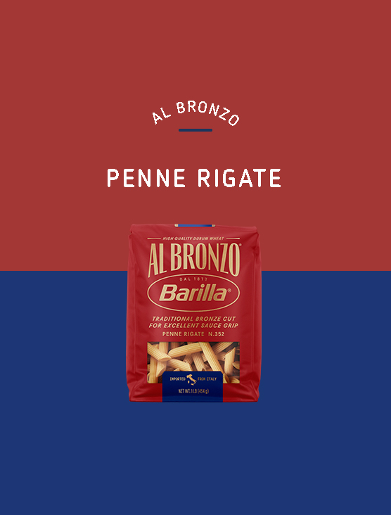 Package of Barilla Al Bronzo Penne Rigate pasta
