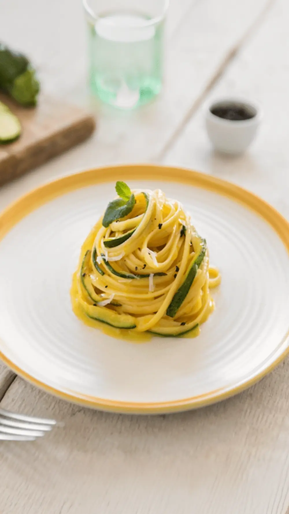 Linguine mit Zucchini Carbonara