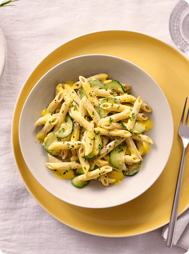 Barilla - Al Bronzo - PENNE RIGATE AUX COURGETTES, ROBIOLA, SAFRAN ET CIBOULETTE