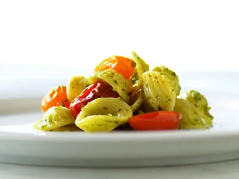 Barilla® Al Bronzo® Orecchiette Pasta with Pistachio, Arugula Pesto, and Oven Roasted Multicolor Cherry Tomatoes Recipe | US_PROD-0aea09d1-a4a7-45d5-8395-ec5d87ceb860