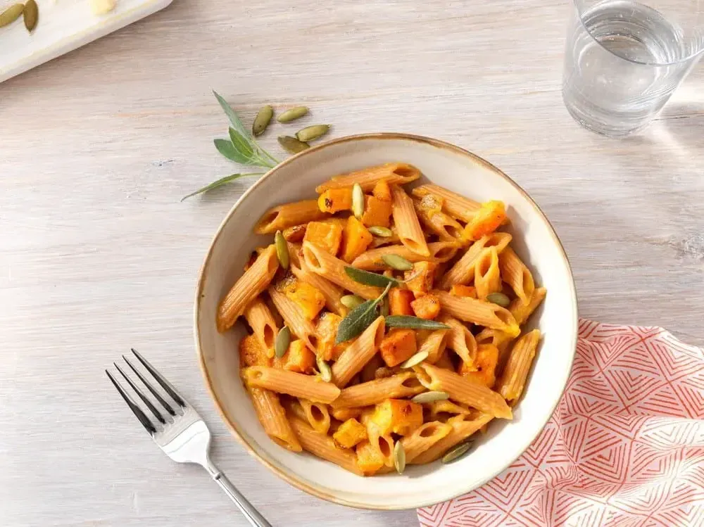 Barilla® Red Lentil Penne Pasta with a Roasted Butternut Squash Sauce, Sage and Pumpkin Seeds Recipe | US_PROD-aed5fa0c-83ce-4598-acb1-55eb5567d2dc