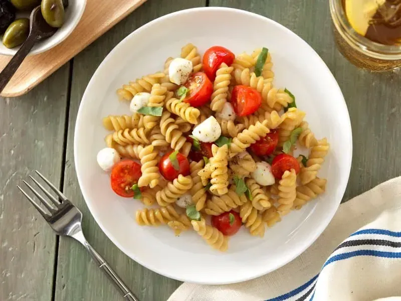 Quick Caprese Rotini Salad with Barilla® Ready Pasta, Grape Tomatoes and Bocconcini Mozzarella Cheese Balls Recipe | US_PROD-512f125d-ff57-4461-9cbf-a1f4af0a3389