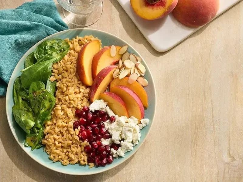 Barilla® Peach Pomegranate Spinach Orzo Bowl Recipe | US_PROD-49334c9e-be7c-47d4-9302-4234292a87b4