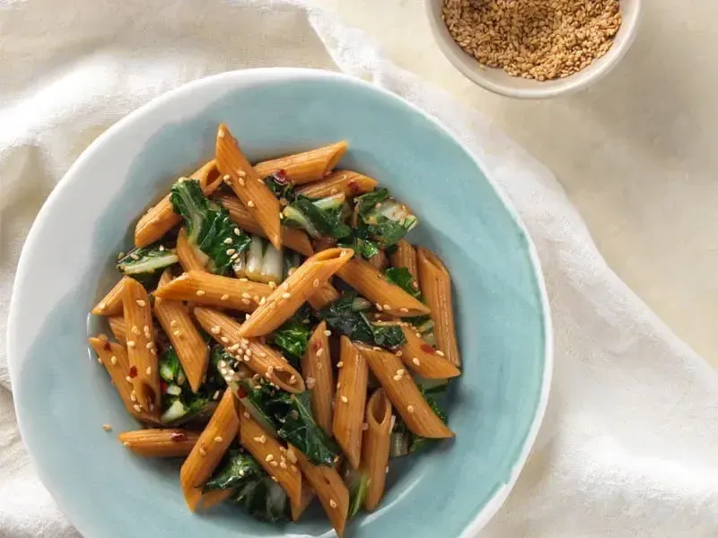Barilla® Chickpea Penne Pasta with Spicy Bok Choy Recipe | US_PROD-68d8e641-6226-472b-a3d6-cac950004e20