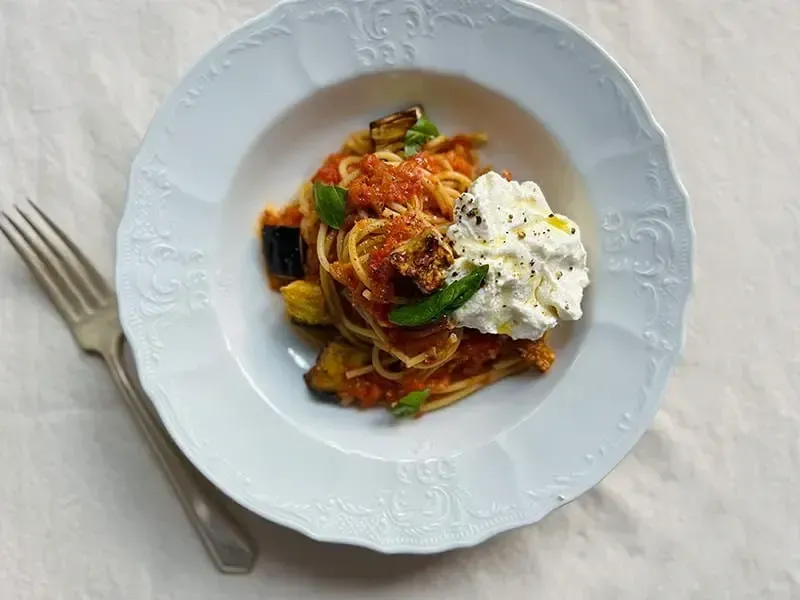 Barilla® Spaghetti alla Norma with Ricotta Cheese Recipe | US_PROD-cf702cca-aa7c-4807-a564-47376e8cdae8