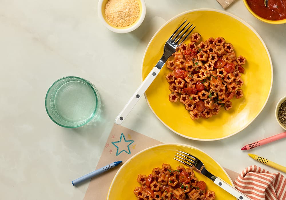 Barilla® Protein+® Stars Pasta with Tomato & Basil Recipe | US_PROD-3HQE0TEu3bOvB5k8sFTSUc