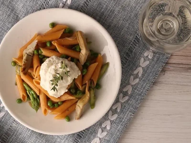 Barilla® Chickpea Pasta Primavera with Ricotta Recipe | US_PROD-fb5877e9-5150-4e8b-9a49-c5fd08c11c56