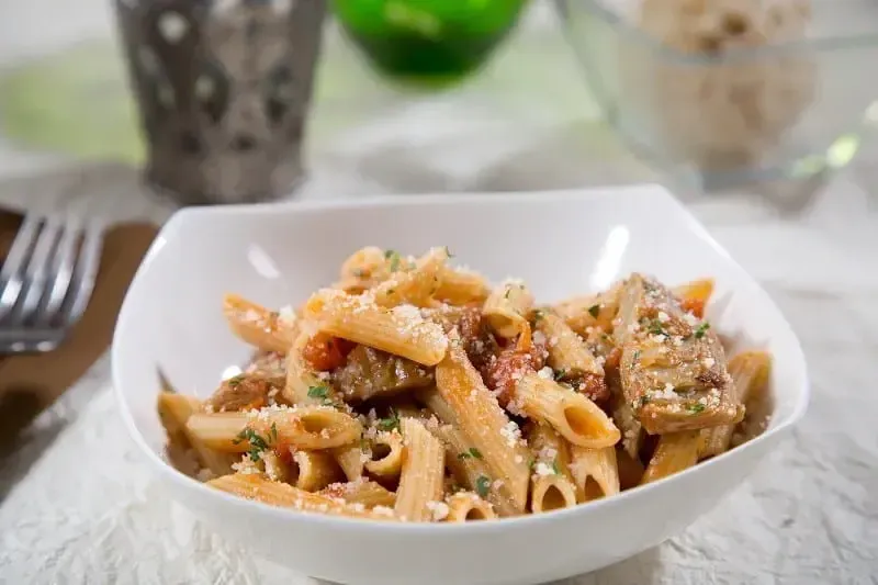 Barilla® Protein+® Penne Pasta with Artichokes and Marinara Sauce Recipe | US_PROD-fc084246-9414-461d-bd0c-23921d754e8c