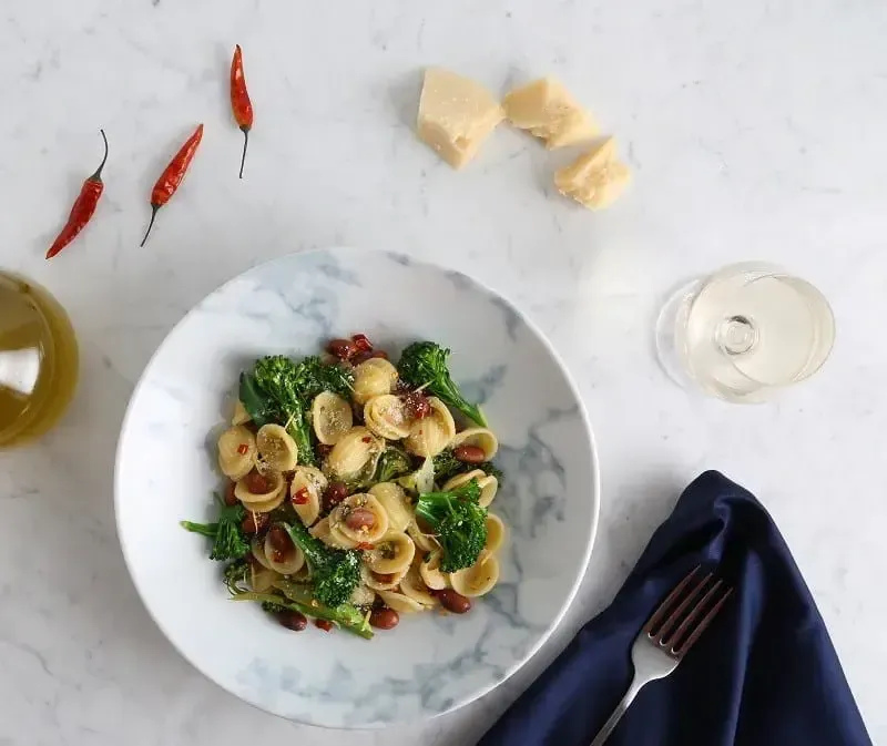 Barilla® Al Bronzo® Orecchiette Pasta with Rapini, Cranberry Beans, Lemon, Garlic and Pecorino Romano Recipe | US_PROD-3469dcd4-2ce2-47d5-8314-29430e035ce6
