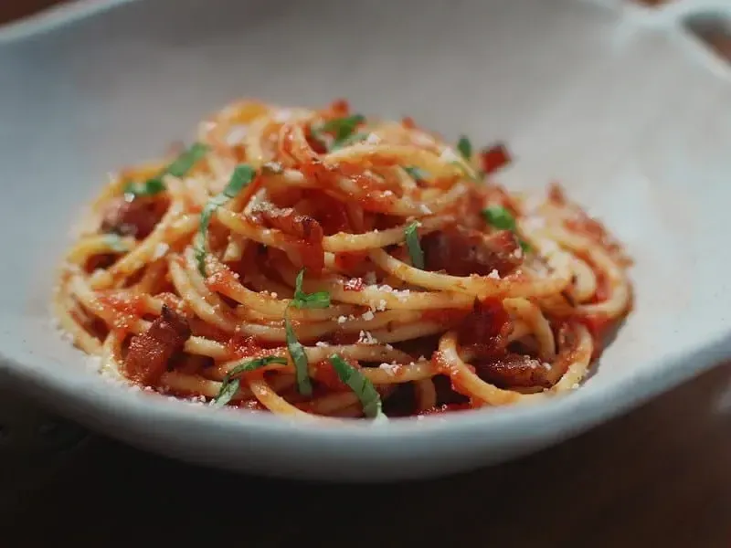 Barilla® Bucatini Amatriciana with Pancetta and Romano Cheese Recipe | US_PROD-b64d936d-9d99-4ecb-98e2-dc8a680d51d2