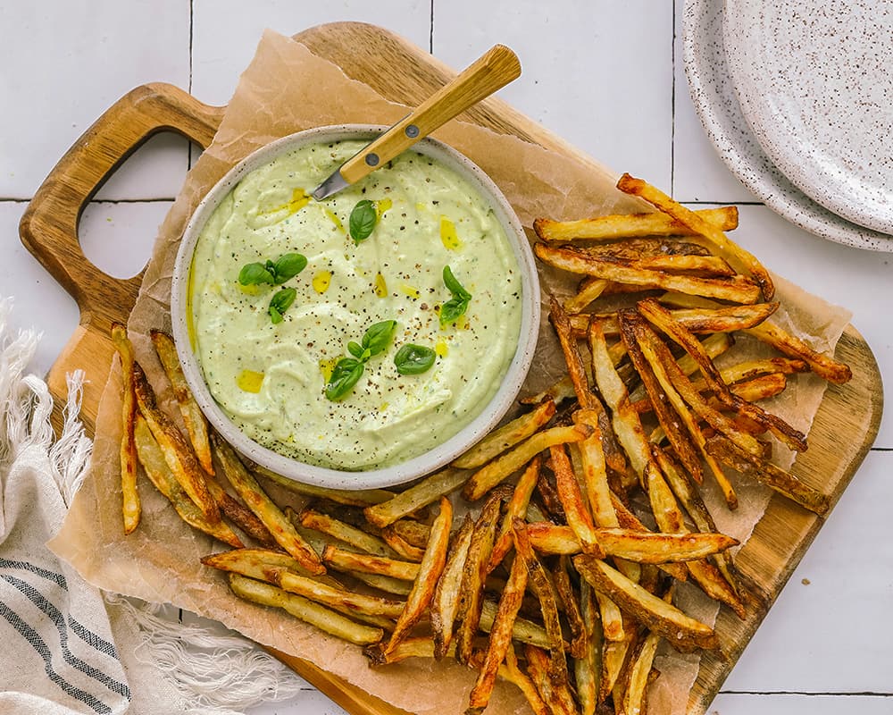 Barilla® Creamy Genovese Cottage Cheese Dip Recipe with French Fries | US_PROD-1pfhC3Bs11sbBaYfP0zoMo