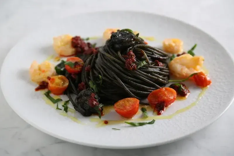 Barilla® Thick Spaghetti with Squid Ink, Shrimp and Nduja Recipe | US_PROD-c79f5669-354b-488e-a4ef-4ce3342ed251