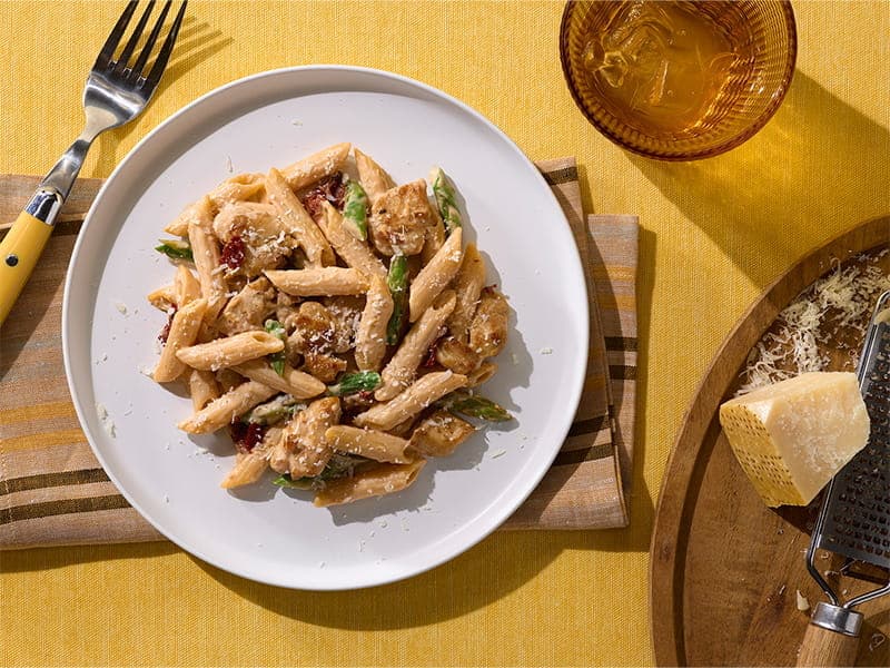 Barilla® Chipotle Chicken Pasta with Asparagus and Parmigiano Cheese Recipe | US_PROD-718aab83-4d8a-45c9-8e4a-e3c25ce56854