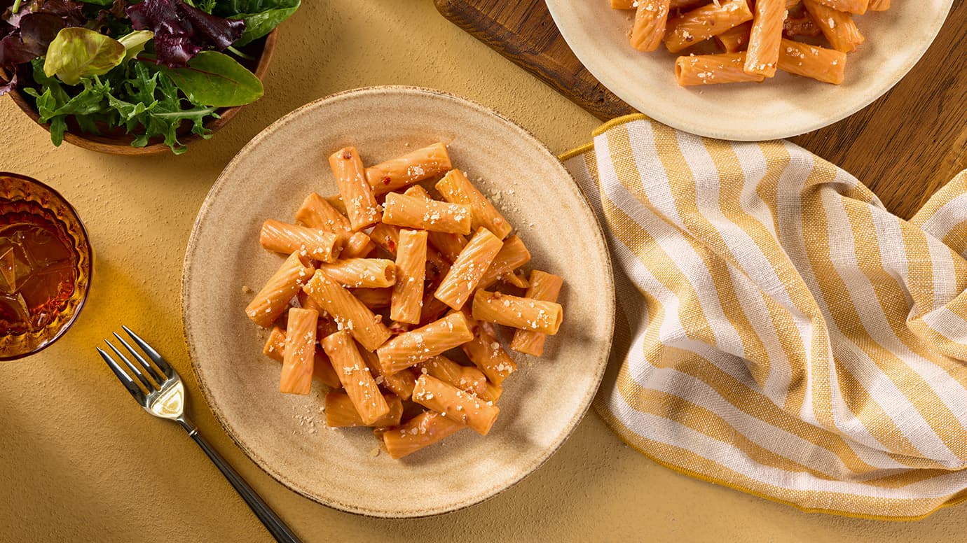 Barilla® Protein+® Rigatoni with Spicy Vodka Sauce Recipe | US_PROD-5PFgSGtnVEdFzteVRa3Jk1