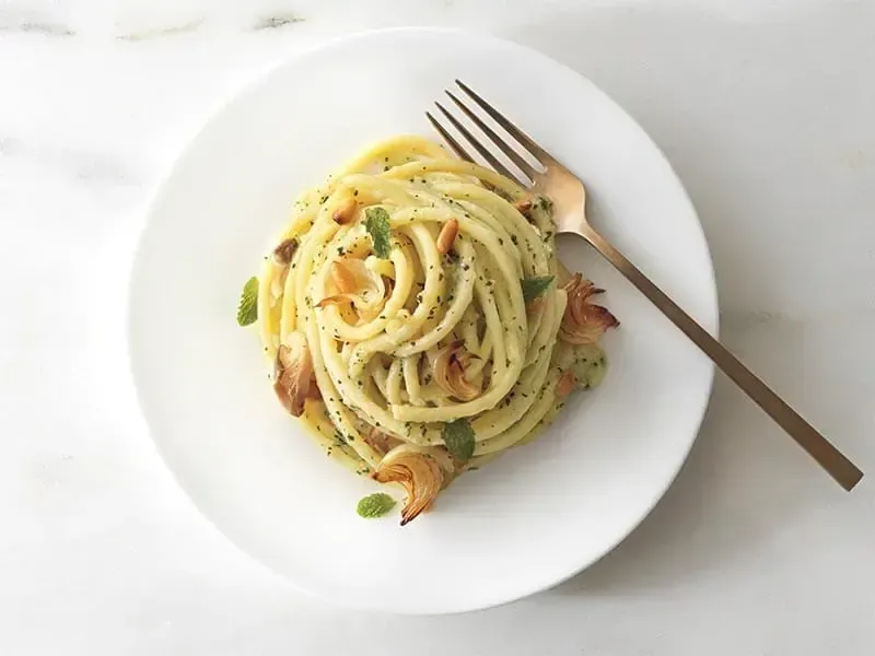 Barilla® Bucatini Pasta with Charred Vidalia Onion Sauce Recipe | US_PROD-d93476ca-54c2-42a5-9563-9f9e10846370