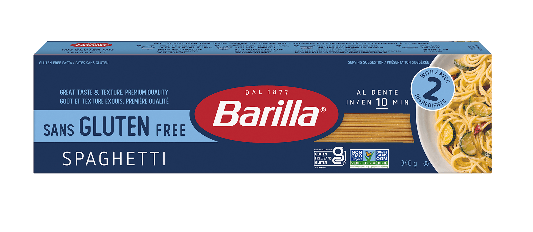 Barilla Gluten Free Spaghetti Pasta - Packshot - fr-ca | US_PROD-3xtBLs7YZcZ0TTsaAOlf15