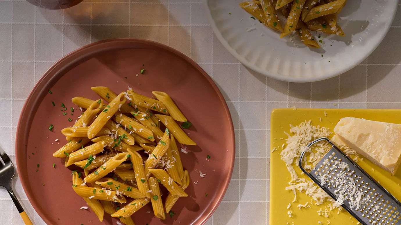 Barilla Protein Plus Pasta Penne with Bone Broth and Parmesan Cheese | US_PROD-41vcTIioJK7uoPMt4eacoF