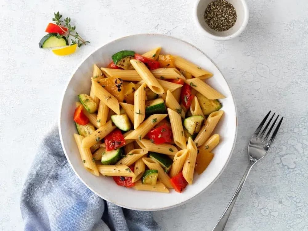 Barilla® Chickpea Penne Pasta with Creamy Red Bell Pepper Sauce Recipe | US_PROD-7f202502-10cb-4a92-8047-227713731e83
