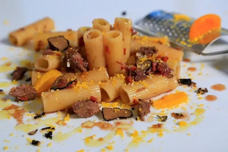 Barilla® Rigatoni Short Ribs Ragout with Black Truffles and Cured Yolk Recipe | US_PROD-be41cd01-241b-4085-8bf5-18cd9ff3f629