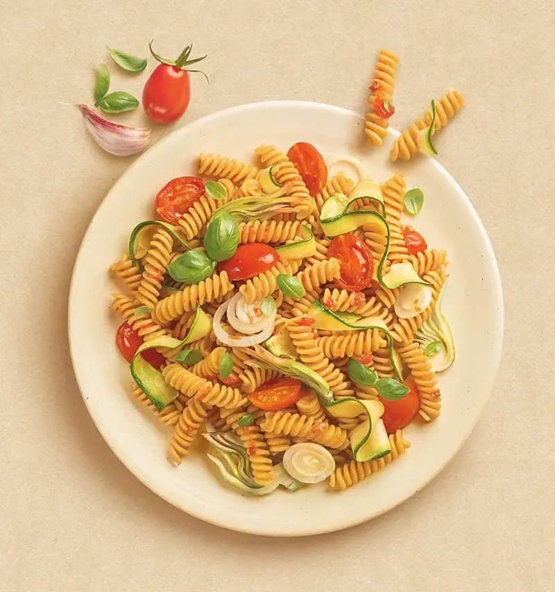 Barilla® Chickpea Rotini Pasta with Zucchini and Artichokes Recipe | US_PROD-3b0b6d80-dbd6-4a85-b6c7-b0be173bbead