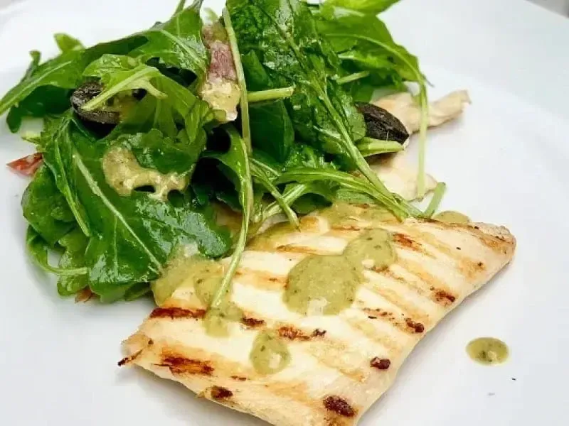 Chicken Paillard, Arugula Salad with a Barilla® Creamy Genovese Pesto Dressing Recipe | US_PROD-02ed42f0-30f2-44d3-984a-80083e28f172