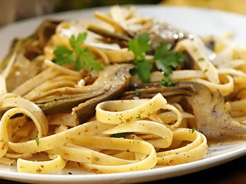 Barilla® Fettuccine with Artichokes and Tuscan Pecorino Cheese Recipe | US_PROD-a4d458f2-e371-437d-913b-59e188bdec4c