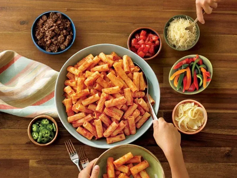Fiesta Style Pasta Bar with Barilla® Rigatoni Pasta and Fire Roasted Mariana Sauce | US_PROD-4c05d2a0-4204-4667-941e-456ab61185f3